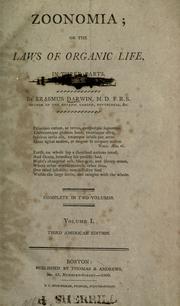 Cover of: Zoonomia = by Erasmus Darwin