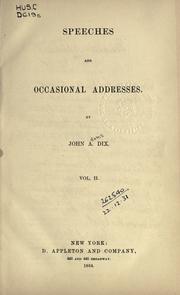 Cover of: Speeches and occasional addresses.