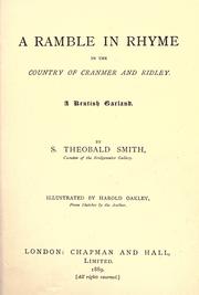 Cover of: A ramble in rhyme in the country of Cranmer and Ridley, a Kentish garland.