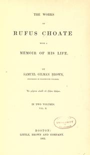 Cover of: The works of Rufus Choate by Rufus Choate