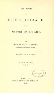 Cover of: The works of Rufus Choate by Rufus Choate, Rufus Choate