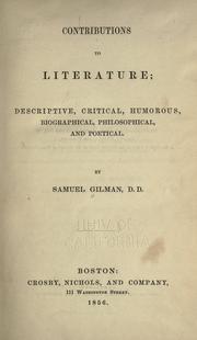 Contributions to literature by Samuel Gilman