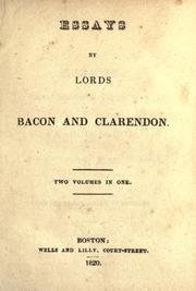 Essays by Lords Bacon and Clarendon by Francis Bacon