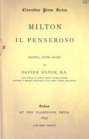 Cover of: Il penseroso by John Milton