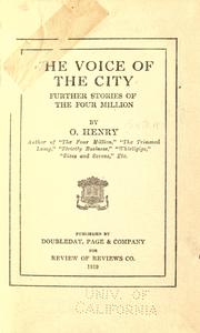 Cover of: The voice of the city by O. Henry