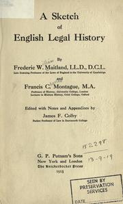 Cover of: A sketch of English legal history by Frederic William Maitland