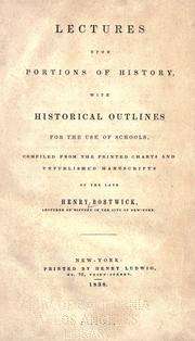 Cover of: Lectures upon portions of history: with historical outlines for the use of schools