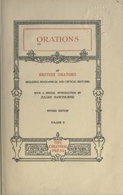 Orations of British orators, including biographical and critical sketches