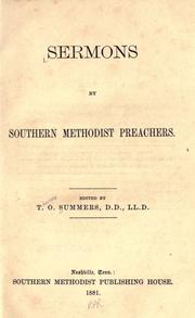 Cover of: Sermons by Southern Methodist preachers. by Thomas O. Summers