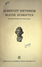 Cover of: Kleine Schriften.