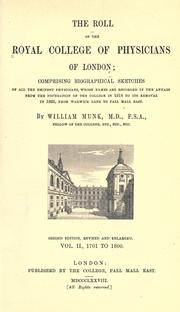 Cover of: The roll of the Royal College of Physicians of London