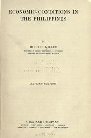 Cover of: Economic conditions in the Philippines by Hugo Herman Miller