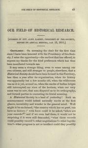 Cover of: Our field of historical research by Alexander Ramsey
