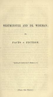 Westminster and Dr. Wiseman by Hatherley, William Page Wood Baron