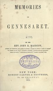 Cover of: Memories of Gennesaret