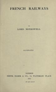 Cover of: French Railways by Monkswell, Robert Alfred Hardcastle Collier Baron