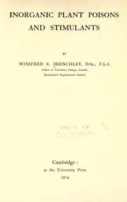 Inorganic plant poisons and stimulants by Brenchley, Winifred Elsie