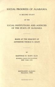 Cover of: Social progress of Alabama: a second study of the social institutions and agencies of the state of Alabama