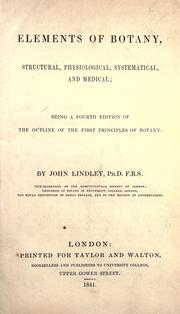 Cover of: Elements of botany by John Lindley