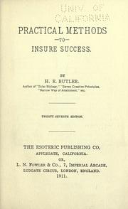 Cover of: Practical methods to insure success