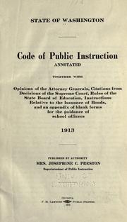 Code of public instruction, annotated by Washington (State)