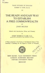 Cover of: The ready and easy way to establish a free commonwealth.: Edited with introd., notes, and glossary