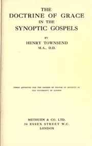 Cover of: The doctrine of grace in the synoptic Gospels