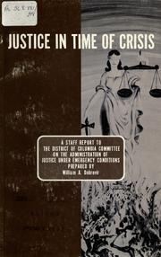Cover of: Justice in time of crisis by William A. Dobrovir
