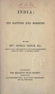Cover of: India : its natives and missions