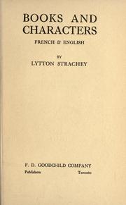 Cover of: Books and characters, French & English by Giles Lytton Strachey