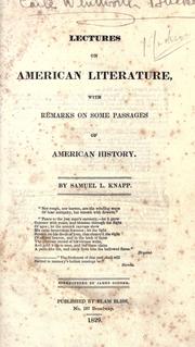 Lectures on American literature by Samuel L. Knapp