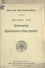 Cover of: Notes on Spenser's Shepherd's calender.