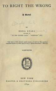 Cover of: To right the wrong. by Edna Lyall