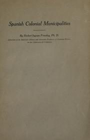 Cover of: Spanish colonial municipalities. by Herbert Ingram Priestley