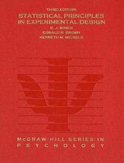 Statistical principles in experimental design by B. J. Winer