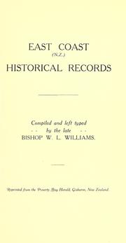 Cover of: East Coast (N.Z.) historical records