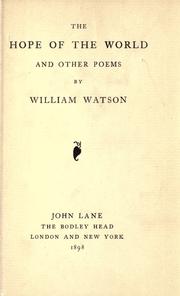 Cover of: The hope of the world, and other poems.