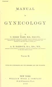 Cover of: Manual of gynecology.