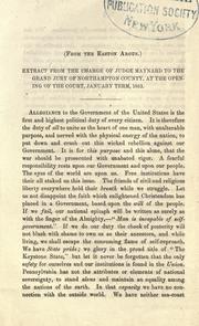 Cover of: Extract from the charge of Judge Maynard to the grand jury of Northampton County: at the opening of the court, January term, 1863.