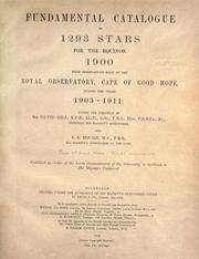 Cover of: Fundamental catalogue of 1293 stars for the equinox 1900 by Royal Observatory, Cape of Good Hope.