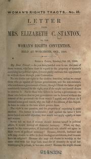 Cover of: [Letters] by Elizabeth Cady Stanton