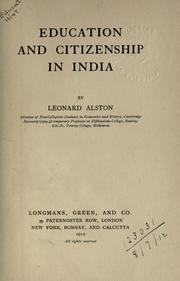 Cover of: Education and citizenship in India.