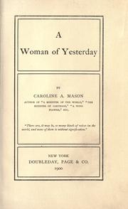 Cover of: woman of yesterday.