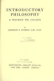 Cover of: Introductory philosophy by Charles A. Dubray
