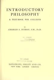 Cover of: Introductory philosophy by Charles A. Dubray, Charles A. Dubray