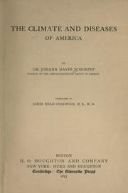 Cover of: The climate and diseases of America by Johann David Schöpf