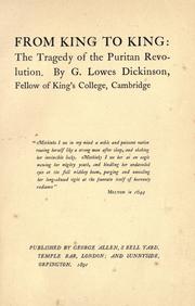 Cover of: From king to king by G. Lowes Dickinson