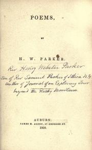 Cover of: Poems by Henry Webster Parker