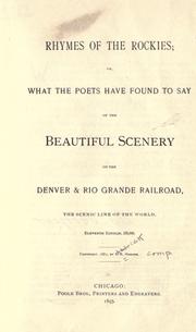 Cover of: Rhymes of the Rockies by S. K. Hooper