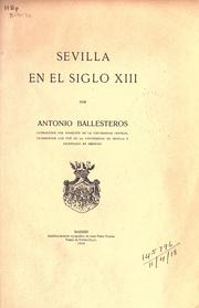 Cover of: Sevilla en el siglo XIII. by Antonio Ballesteros y Beretta